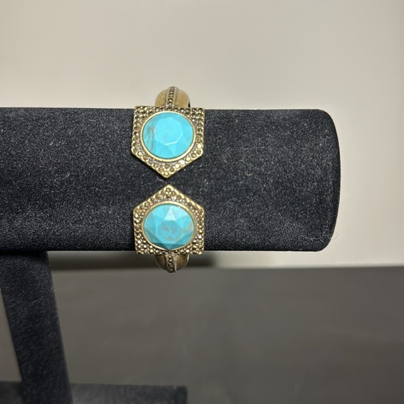 LUCKY BRAND turquoise and gold bracelet - Picture 4 of 10